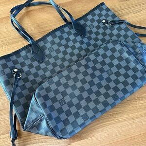 Black LV checkered tote
